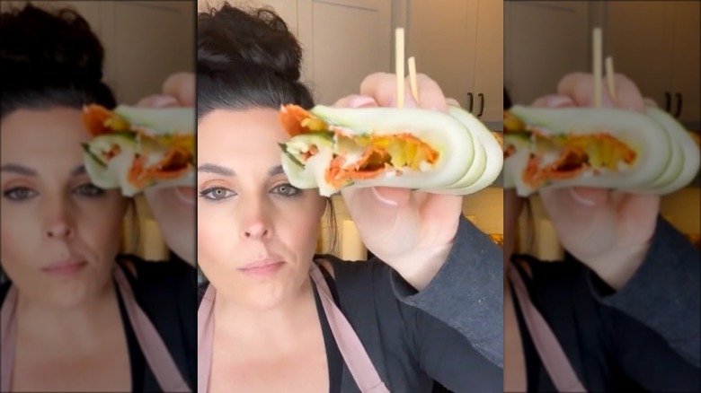 Cucumber sandwich made by healthylittlepeach on TikTok