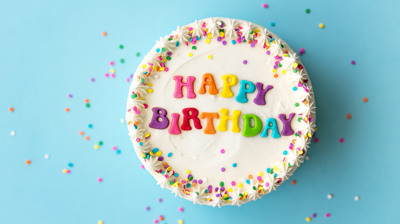 Birthday cake with sprinkles