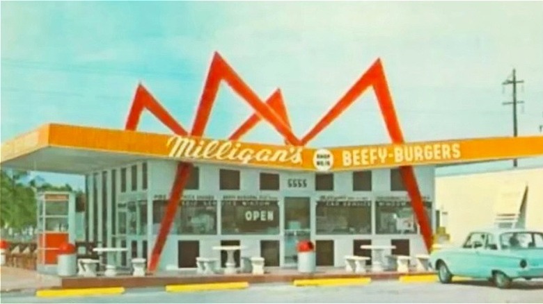 Milligan's restaurant with distinctive M arches