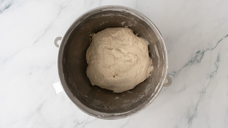 Bread dough in bowl