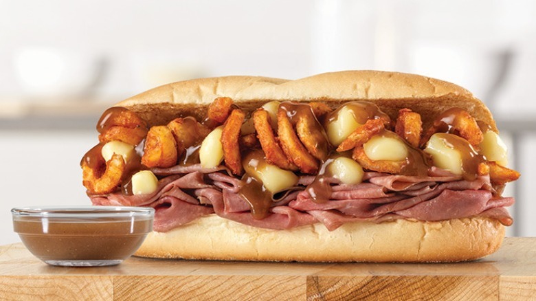 Arby's juicy Poutine Dip Sandwich