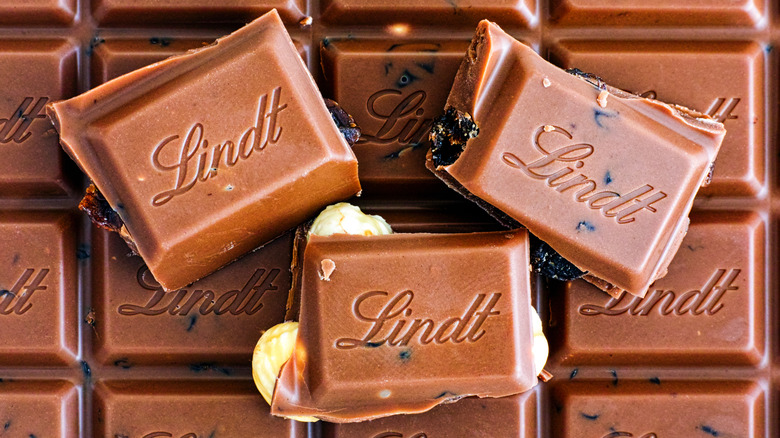 pieces of lindt chocolate bar