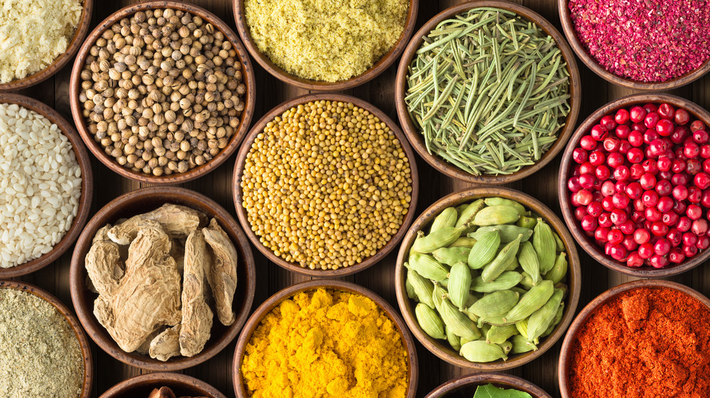 Spices in small bowls