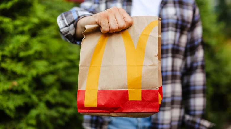 person holding McDonald's bag