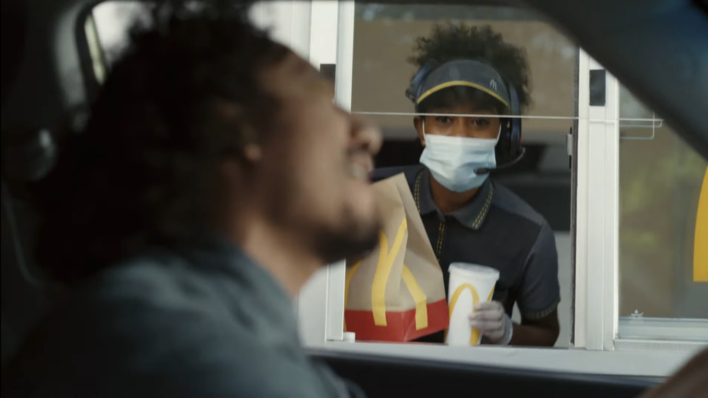 McDonald's drive-thru employee and customer