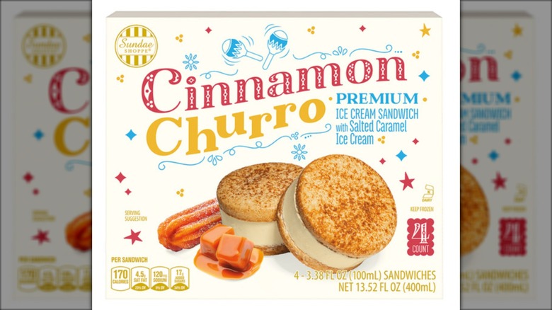 Package of cinnamon churro flavored ice cream sandwiches