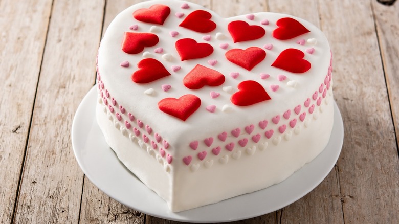 a heart-shaped cake