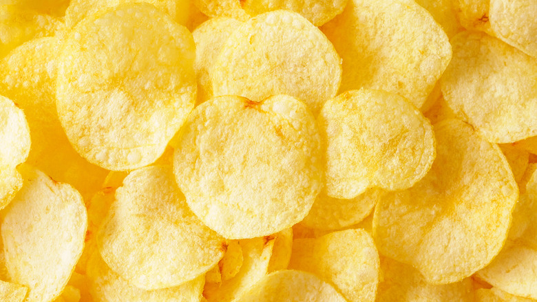 Background of potato chips