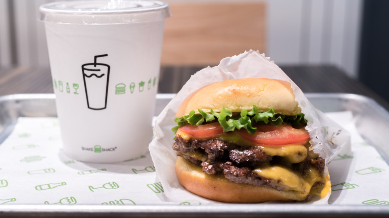 Shake Shack burger and drink