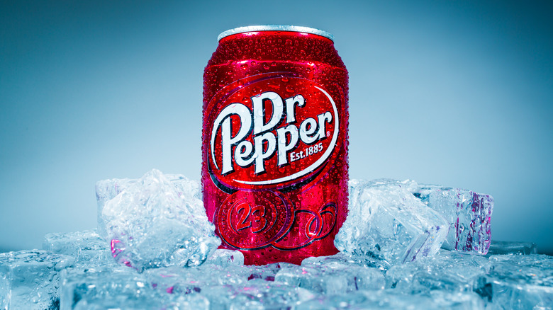 Dr Pepper can on ice