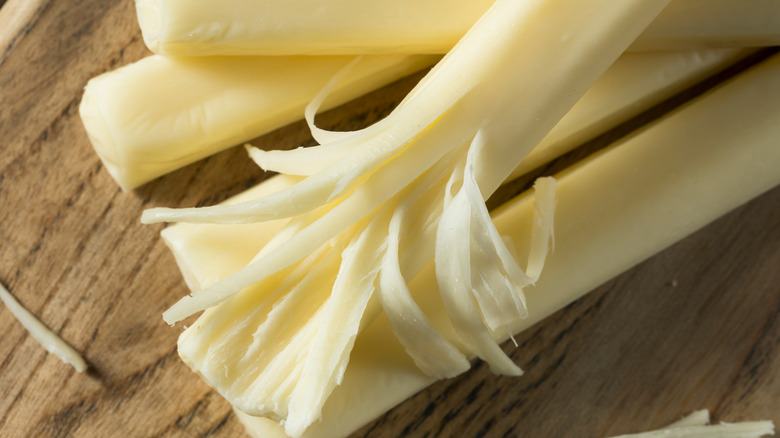 String cheese in segments