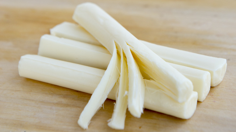 Four string cheese sticks