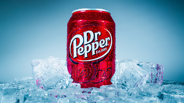 Dr. Pepper can on ice