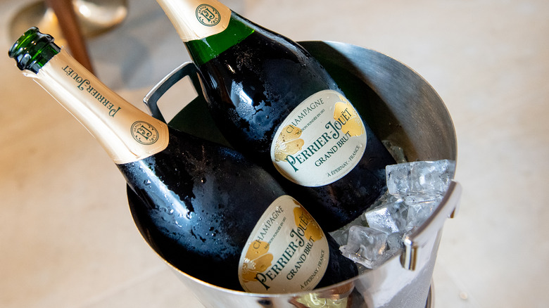 bottles of Perrier-Jouët Champagne