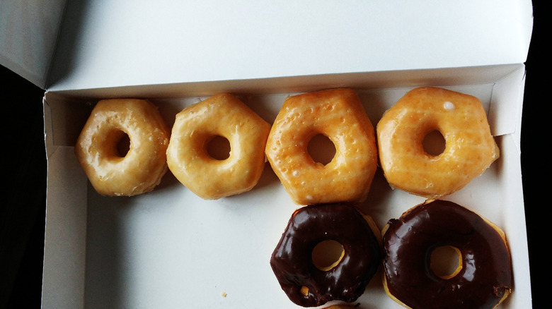 hexagon-shaped donuts in box