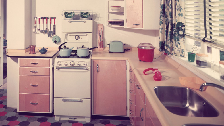 vintage kitchen with old appliances