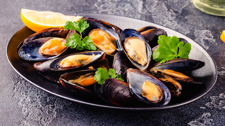 Plate of mussels