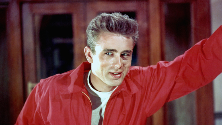 An image of James Dean in a red jacket