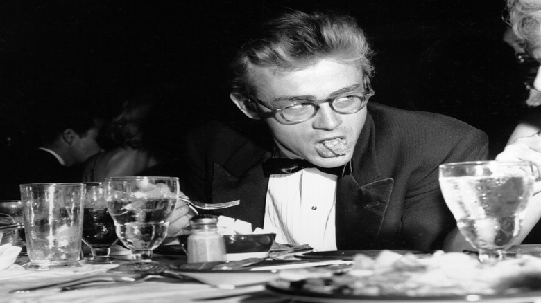 James Dean eating
