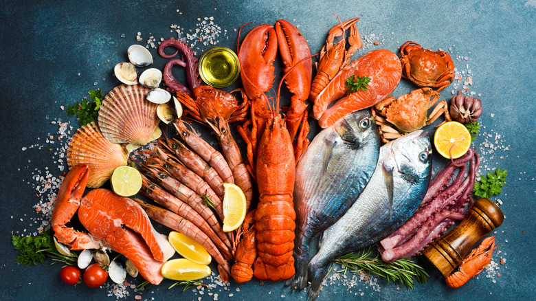 A variety of fresh seafood