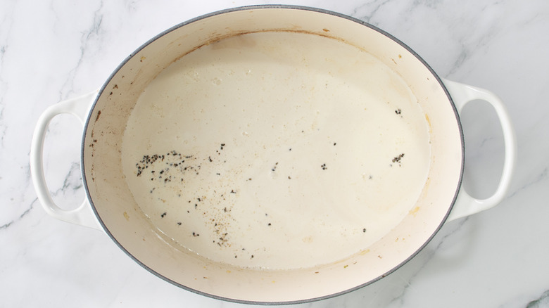 cream sauce in dutch oven