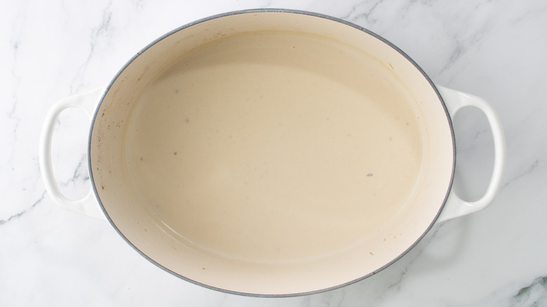 cream sauce in dutch oven