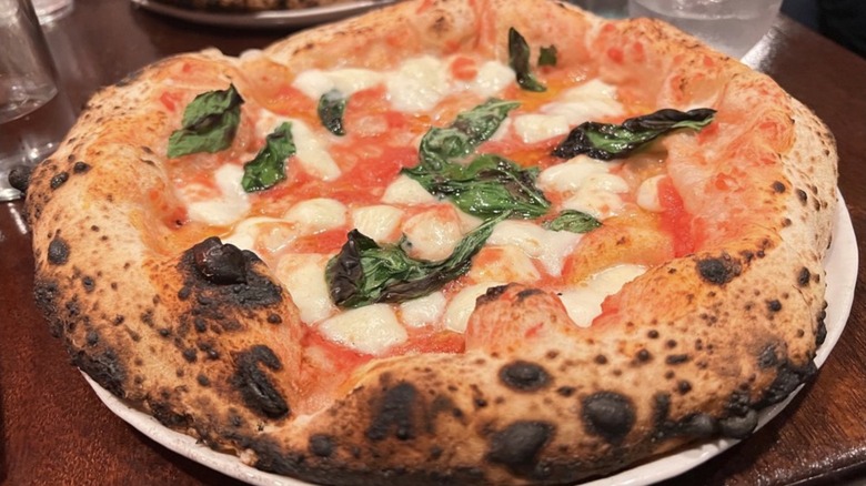 A margherita pizza from Una Pizza Napoletana