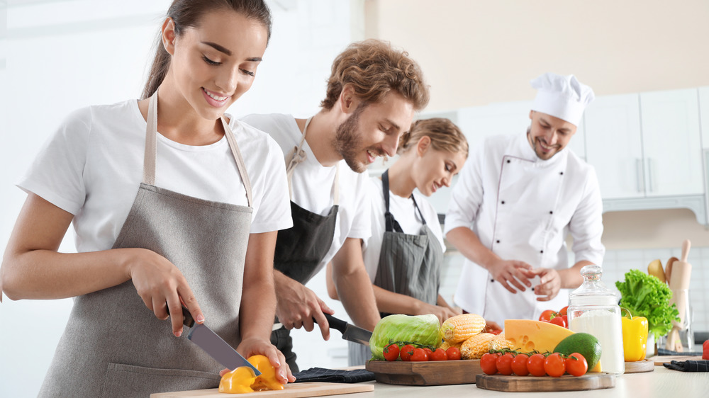 Chefs cooking in a kitchen