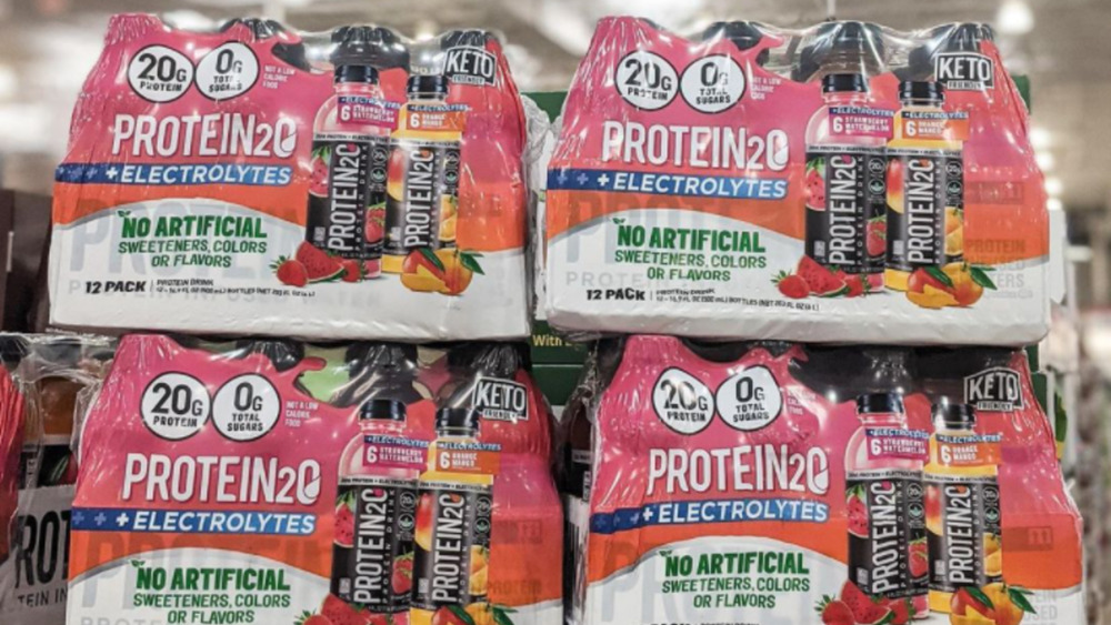 Cases of Costco's Protein 2o Protein Infused Water