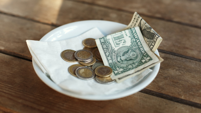 Tip left for server