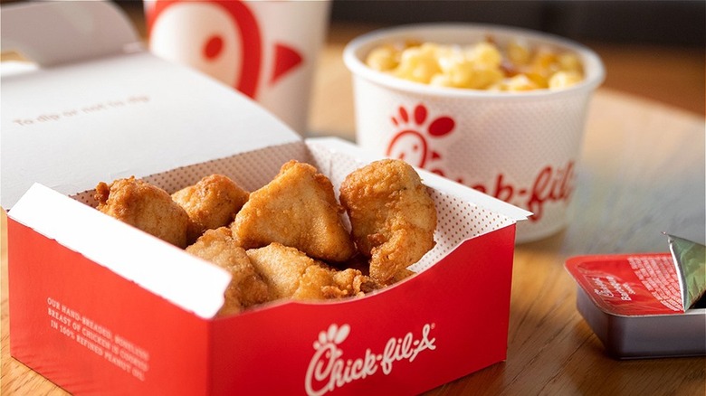 Chick-Fil-A nuggets in a red box
