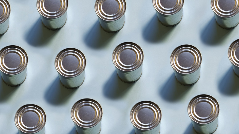 Group of unmarked cans