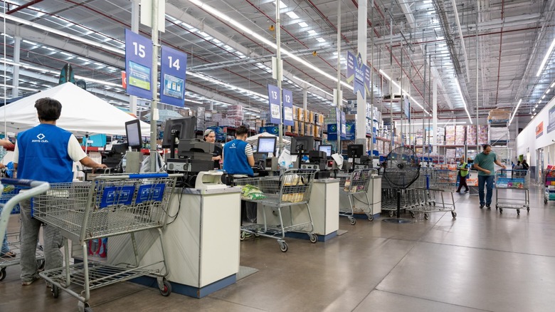 Checkout registers at a Sam's Club store