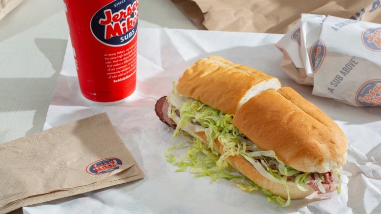 Sub and drink from Jersey Mike's