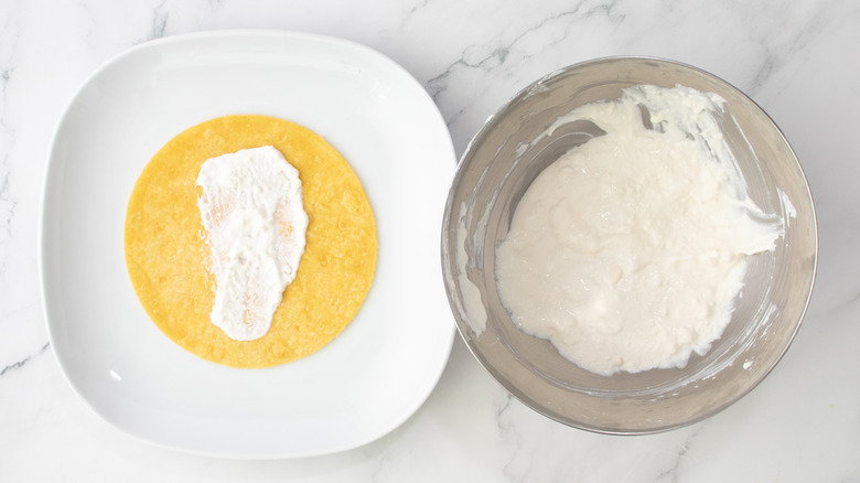 tortilla with queso cream filling