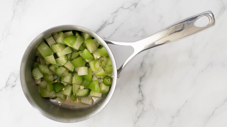 vegetables in saucepan