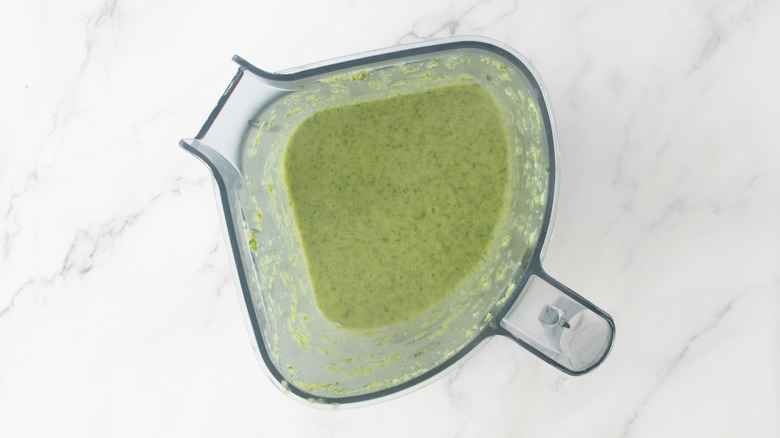 green enchilada sauce in blender