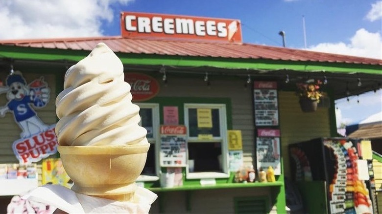 Maple soft serve cone and ice cream window