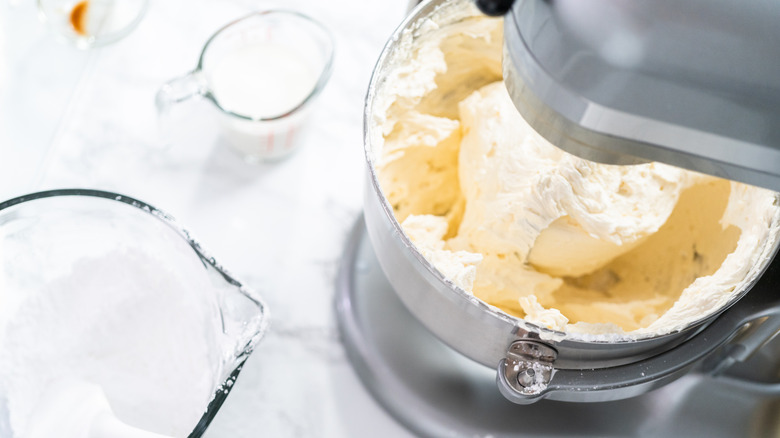 Butter in a stand mixer