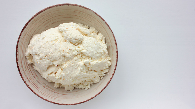 bowl of ricotta cheese