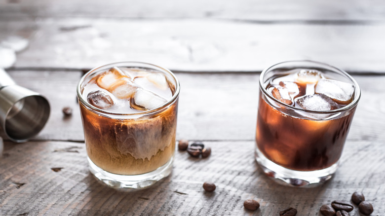 White Russian and Black Russian cocktails