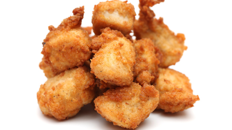 Chick-fil-A nuggets on white background