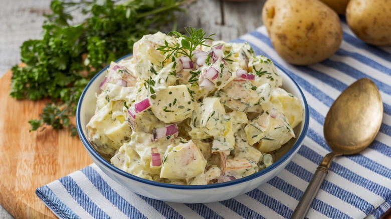 Potato salad in a bowl