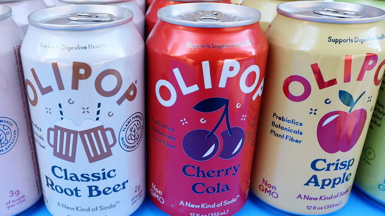 Olipop cans on display