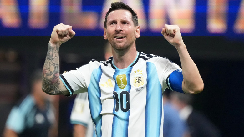 Lionel Messi on the soccer pitch