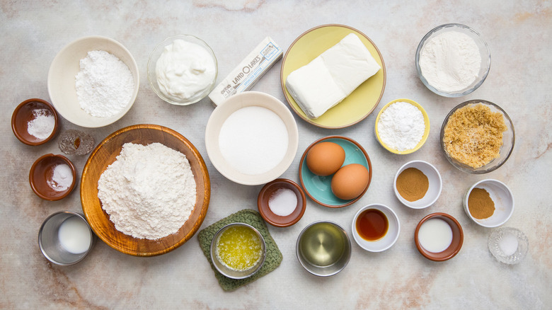 coffee cake ingredients on table