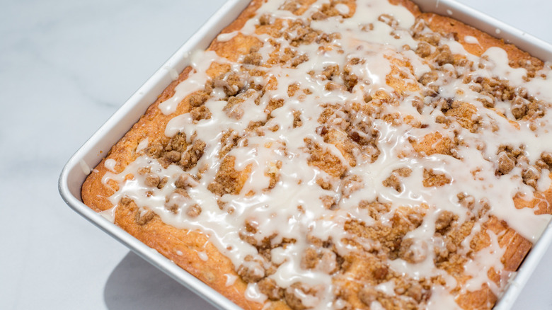coffee cake on marble table