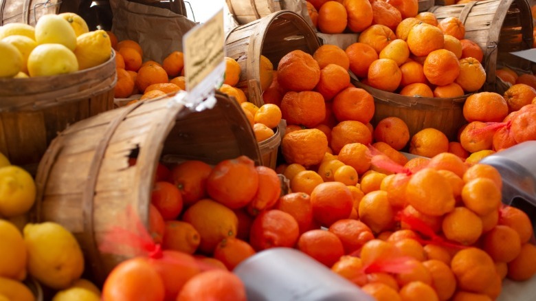 Citrus on sale at a market