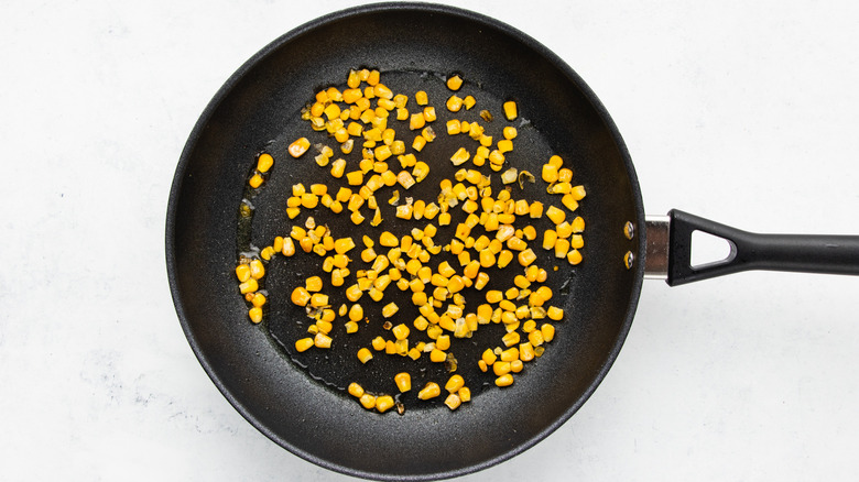 Corn in frying pan