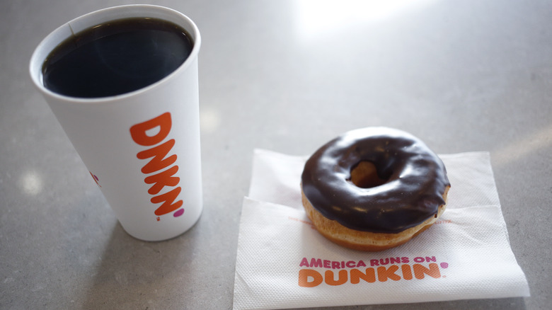 dunkin' coffee and donut